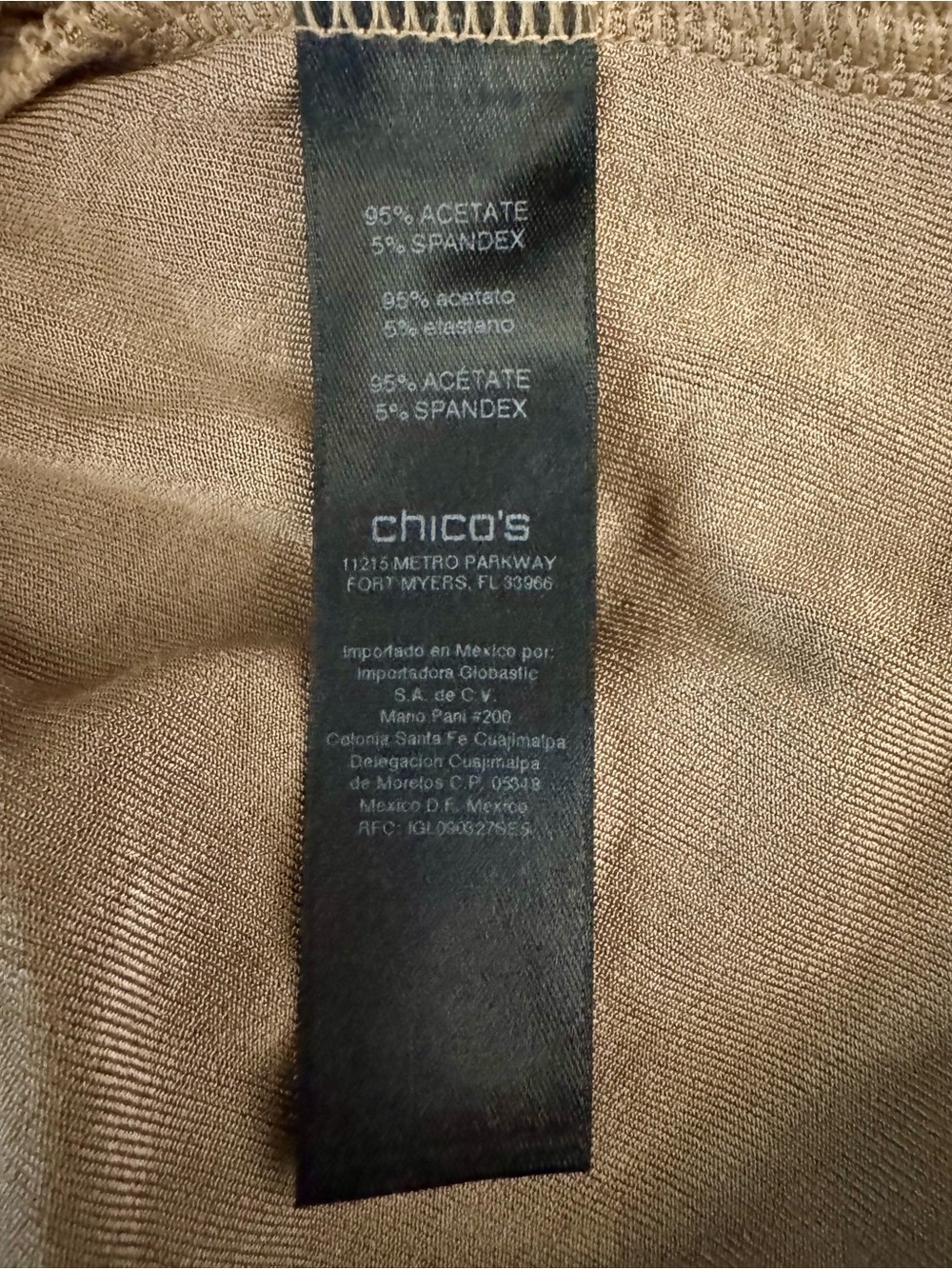 Chico’s Travelers Pants Size 2 = L/XL Taupe Wide Leg Pull On Stretch - Picture 5 of 6
